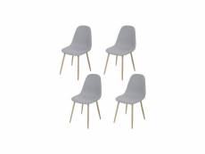 Lot de 4 chaises en tissu gris - l 45 x p 53 x h 85 cm - clody TMCLODYCHGR4