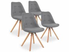 Lot de 4 chaises scandinaves frida tissu gris c81314gris2
