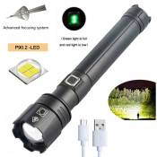 P90.2 zoom télescopique lampe de poche lumière forte bande d'éclairage led indice de puissance lampe de poche (P68)3 modes