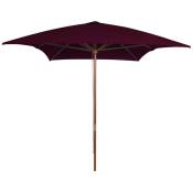 Parasol d'extérieur avec mât en bois Rouge bordeaux 200x300 cm Vidaxl Rouge bordeaux