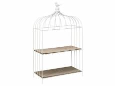 Paris prix - cage à oiseau déco en métal "birds" 51cm blanc
