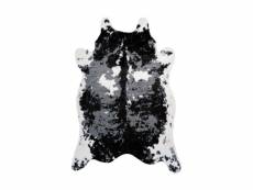 Paris prix - tapis imitation peau de vache "desert" 160x230cm noir & blanc