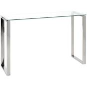 Pegane - Table haute en verre trempé transparent -