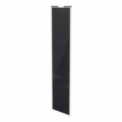 Porte de placard coulissante noir avec cadre blanc