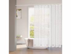 Rideau de douche avec aimant en bas.imperméable avec motif 3d+crochets.180x200cm semi-transparent