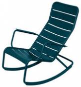 Rocking chair Luxembourg / Aluminium - Fermob bleu en métal