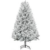 Sapin de Noël artificiel enneigé Ø 112 x 180H cm 521 branches épines imitation Nordmann grand réalisme - Blanc