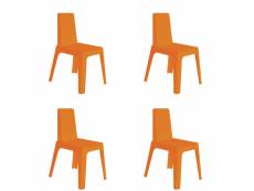 Set 4 chaise julia - resol - orange - polypropylène 540x560x820mm