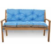 Setgarden - Coussin pour banc extérieur 110 x 60 x 50cm, Coussin pour banc de Jardin, Bleu blue