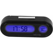 Shining House - Thermomètre de voiture voltmètre horloge, 2 en 1 intérieur de véhicule de voiture Mini montre électronique led horloge numérique