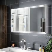 Sirhona - Miroir led de salle de bains miroir mural avec interrupteur touch modèle moderne lumière blanc froid - 100x60cm Anti-buée