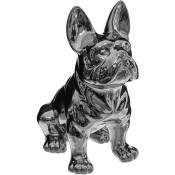 Statuette Bulldog céramique argent H12cm Atmosphera