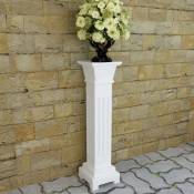 Support pilier classique carré pour plantes mdf - Blanc - The Living Store
