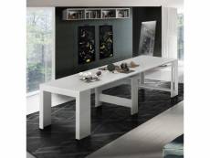 Table à manger console extensible 90-300x51cm bois blanc pratika larch AHD Amazing Home Design