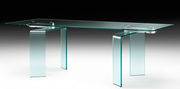 Table à rallonge Ray Plus / L 200 à 304 cm - FIAM transparent en verre