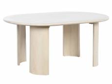 Table basse en bois de manguier coloris blanc - longueur 130 x profondeur 79 x hauteur 46 cm