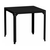 Table carrée en acier mat noir mat 79 cm Hegoa - Matière Grise