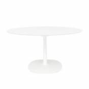Table ronde Multiplo indoor/outdoor - Grès uni / Ø 118 cm - Kartell blanc en céramique