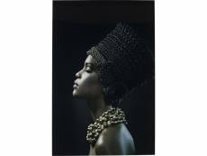"tableau en verre femme africaine profil 100x150cm"