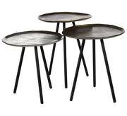 Tables gigognes Skippy / Set de 3 - Nickel & laiton - Pols Potten or en métal