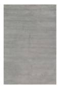 Tapis à poil court pure laine vierge gris clair 140x200