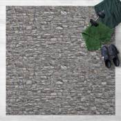 Tapis en vinyle - Natural Stone Wallpaper Old Stone Wall - Carré 1:1 Dimension HxL: 40cm x 40cm