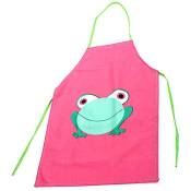 Tlily - Tablier de cuisine adorable impermeable imprime de grenouille de bande dessinee pour les enfants les bebes et les petites filles ()