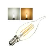 Trade Shop Traesio - Lampe à Filament Led E14 Lumière Froide Et Chaude 4 w Flamme Led Filament -blanc Froid- - Blanc froid