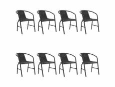 Vidaxl chaises de jardin 8 pcs rotin plastique et acier