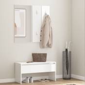 Vidaxl - Ensemble de meubles de couloir Blanc brillant
