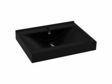 Vidaxl lavabo avec trou de robinet noir mat 60x46 cm céramique 147030