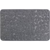 WENKO Tapis de bain Mémoire de forme Pebbles, Tapis salle de bain antidérapant, polyester, 50x80 cm, gris