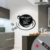 Ambiance-sticker - Sticker ardoise tableau noir - stickers muraux adhésif effaçable - café chic + craie liquide blanche - 25x30cm