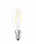 Ampoule LED E14 / Flamme claire - 2,5W=25W (2700K, blanc chaud) - Osram transparent en verre