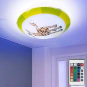 Applique pour enfants salle de jeux lampe en verre motif zèbre télécommande dans un ensemble comprenant des ampoules led rvb