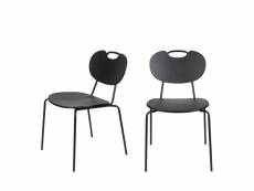 Aspen - lot de 2 chaises en bois et métal - couleur - noir
