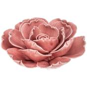 Atmosphera - Fleur décorative en céramique d 10 cm Rose Foncé