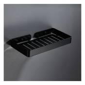 Auto-adhésif/boîte à Savon sans perçage, savon alep boîte en acier inoxydable, Porte-éponge de Cuisine(Noir long)