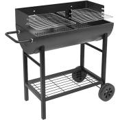 Barbecue tennessee barbecue à charbon sur pieds avec roulettes barbecue mobile avec grille réglable 100 x 47 x 94 cm bbq grillades cuisson barbecue