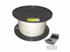 Bobine câble tubulaire 2x1,5mm blanc 300mts (bobine grande ø400x200mm) E3-28961