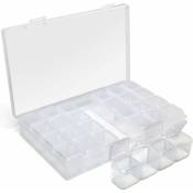 Boîte de Rangement Plastique (28 Pots) Diamond Painting Boîte à Bijoux, Broderie -Transparent -1 Boîte