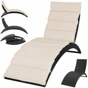 Casaria - Chaise longue transat 200cm pliable avec coussin Detex®Coussin forme ergonomique
