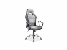 Chaise de bureau à roulettes - q033 - 63 x 50 x 116 cm - gris