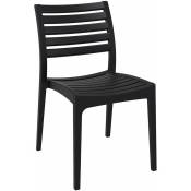 Chaise de jardin en plastique design simple empilable noir