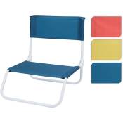 Chaise de plage pliante métallique 43x50x43cm couleurs assorties