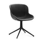 Chaise pivotante 4 pieds en aluminium noir et pp avec tissu noir Hyg - Normann Copenh