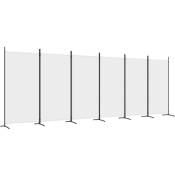 Cloison de séparation 6 panneaux Blanc 520x180 cm