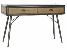 Console table console en bois de sapin coloris naturel et métal noir - longueur 118 x profondeur 45 x hauteur 80 cm