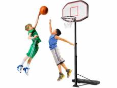 Costway panier de basket à hauteur réglable panneau de basket mobile kit de basket-ball mobile sur pied pe et acier