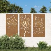 Décorations murales jardin 3 pcs 105x55 cm design